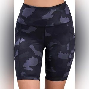 Yogalicious Lux - Navy Camo Bike Shorts - women's XS